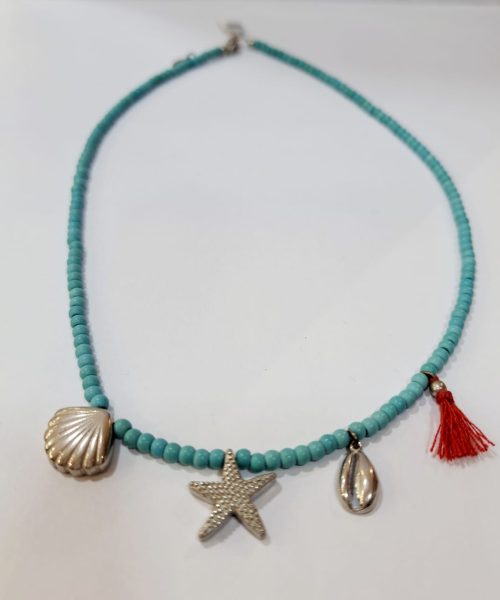 NECKLACE SILVER TURQUISE GREGIO