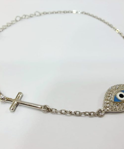BRACELET SILVER/ EYE, CROSS