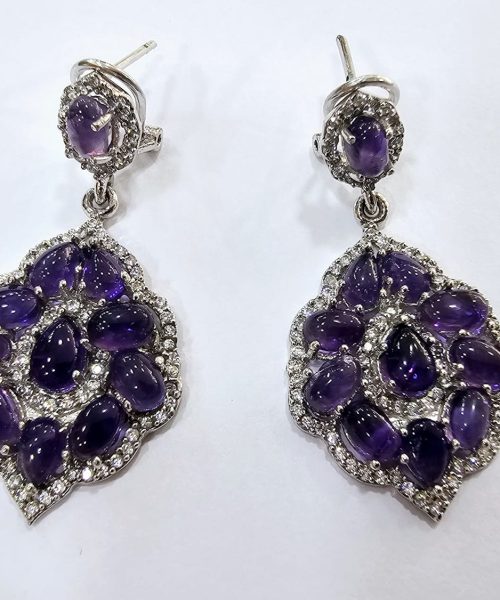 EARRINGS SILVER/ AMETHYST