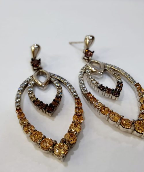 EARRINGS SILVER CZ