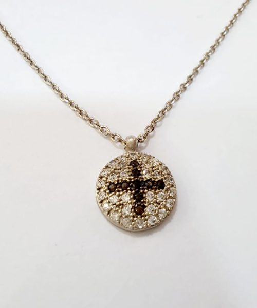CROSS NECKLACE 9KT CZ