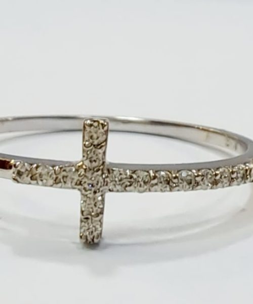 RING 9KT/ CUBIC ZIRCONIA/ CROSS