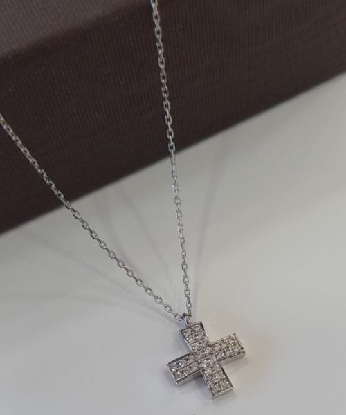 NECKLACE CROSS 18KT/ CUBIC ZIRCONIA