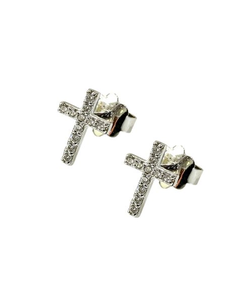 EARRINGS CROSS 9KT