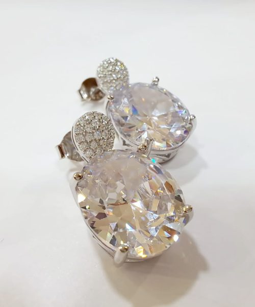 EARRINGS SILVER/ CUBIC ZIRCONIA