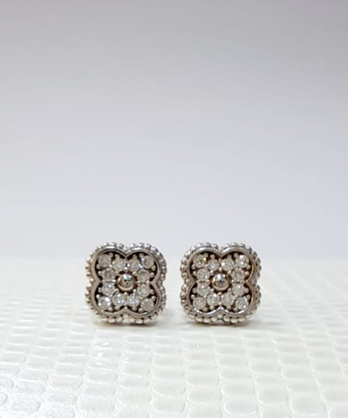 EARRINGS 9KT/ CUBIC ZIRCONIA/ CLOVER