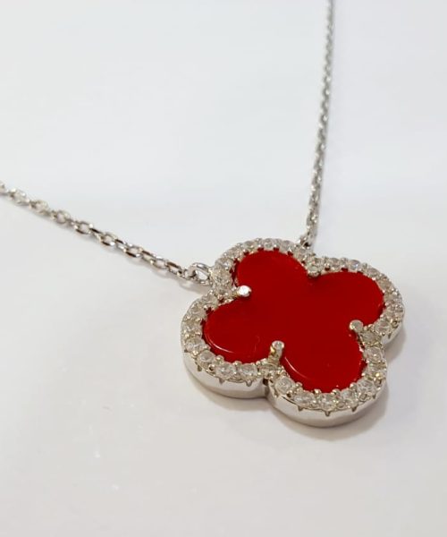 NECKLACE SILVER/ CLOVER