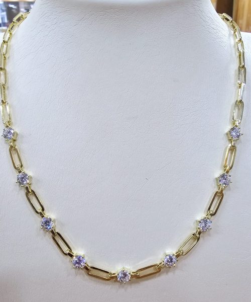 NECKLACE SILVER/  CUBIC ZIRCONIA