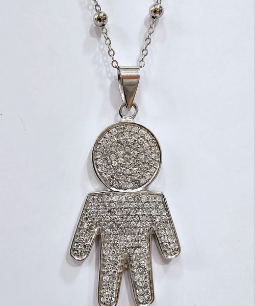 NECKLACE BOY SILVER/ CUBIC ZIRCONIA