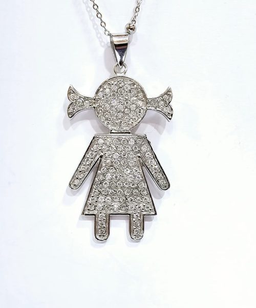 NECKLACE GIRL SILVER/ CUBIC ZIRCONIA