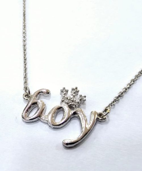NECKLACE SILVER BOY/ CUBIC ZIRCONIA