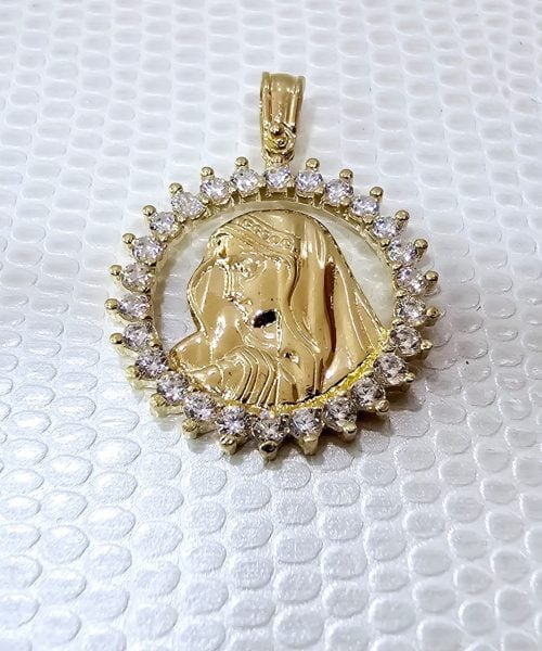 PENDANT 9KT/ SAINT MARY/ CUBIC ZIRCONIA