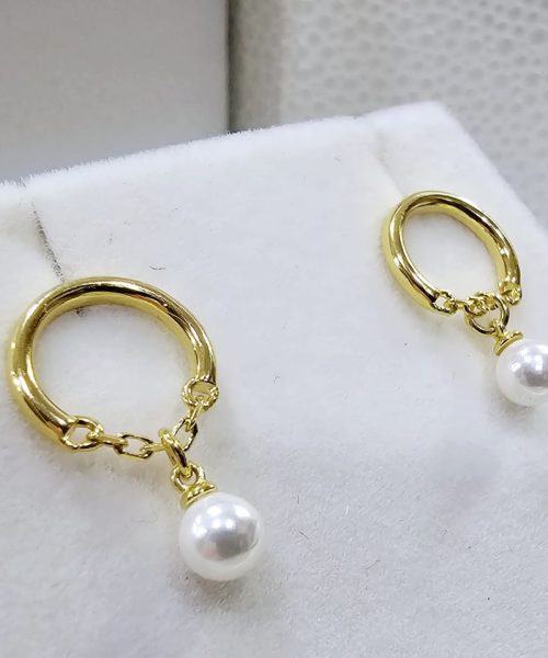 EARRINGS SILVER/ CULTURED PEARL