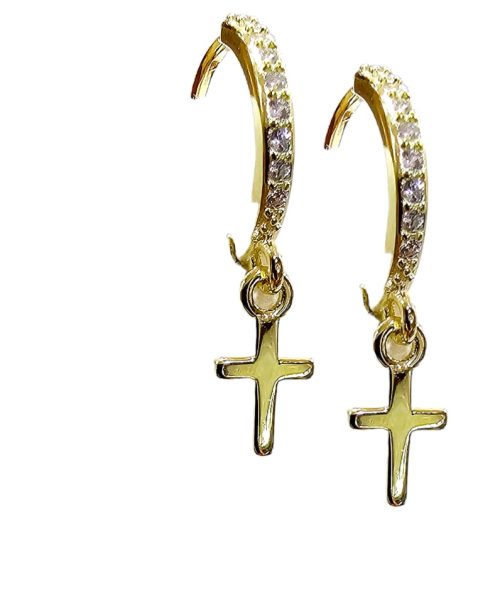 EARRINGS SILVER/ CROSS