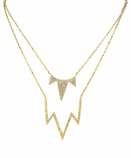 NECKLACE SILVER CROWN/ CUBIC ZIRCONIA