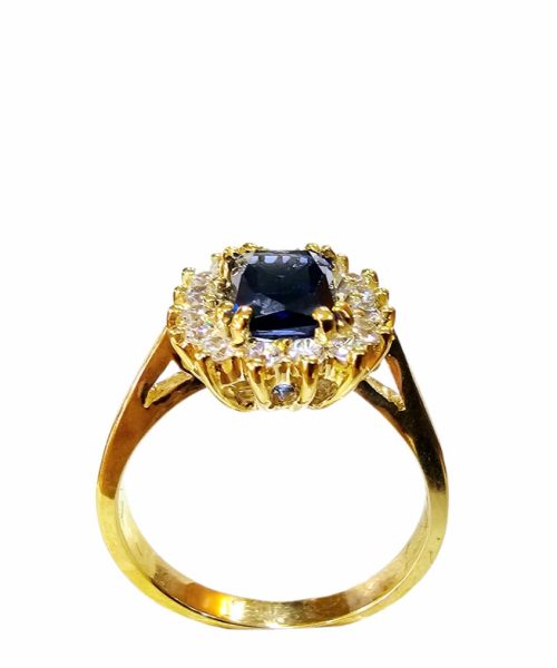 RING 9KT/ SYNTHETIC SAPPHIRE