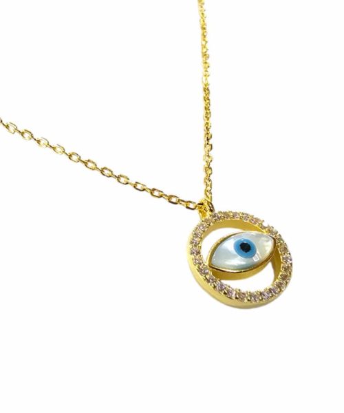 NECKLACE SILVER/ EYE/ CUBIC ZIRCONIA