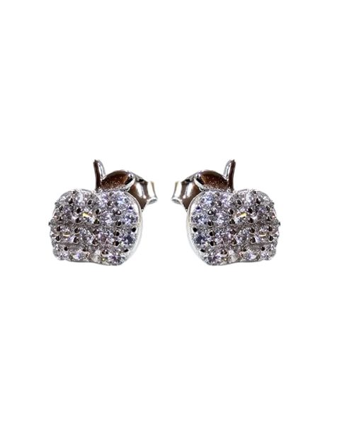 EARRINGS SILVER/ APPLE/ CUBIC ZIRCONIA