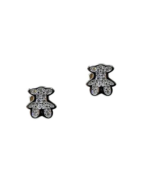 EARRINGS SILVER/ BEAR / CUBIC ZIRCONIA