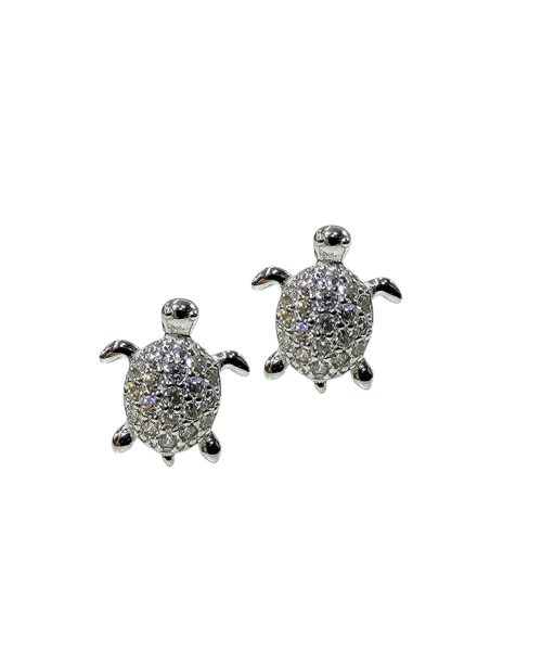 EARRINGS SILVER/ TURTLE / CUBIC ZIRCONIA