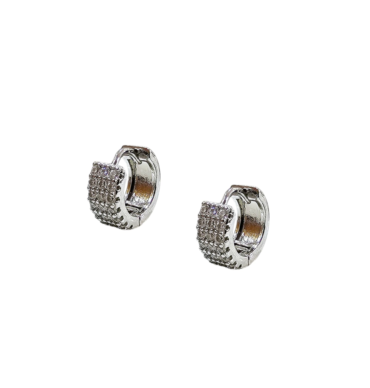 EARRINGS STAINLESS STEEL/ CUBIC ZIRCONIA