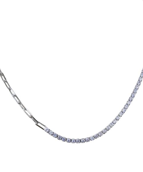NECKLACE SILVER/ CUBIC ZIRCONIA