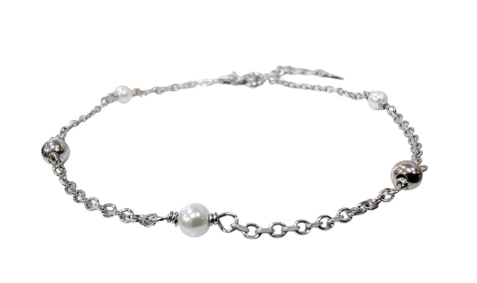 BRACELET SILVER/ CULTURED PEARL
