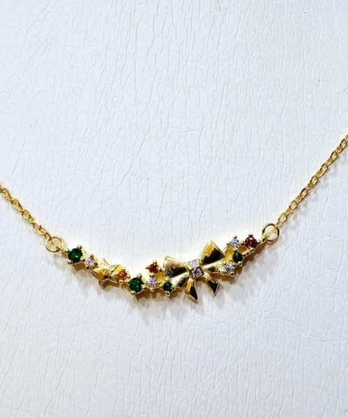 NECKLACE SILVER/ BUTTERFLY/ CUBIC ZIRCONIA