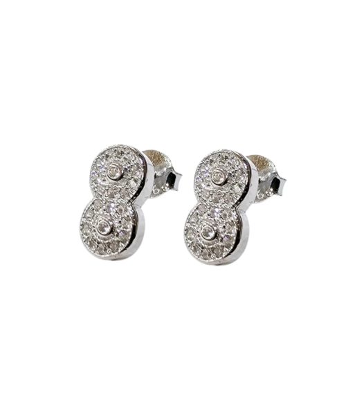 EARRINGS SILVER/ CUBIC ZIRCONIA/ INFINITY