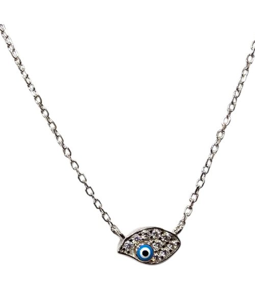 NECKLACE SILVER/ CUBIC ZIRCONIA/ EYE