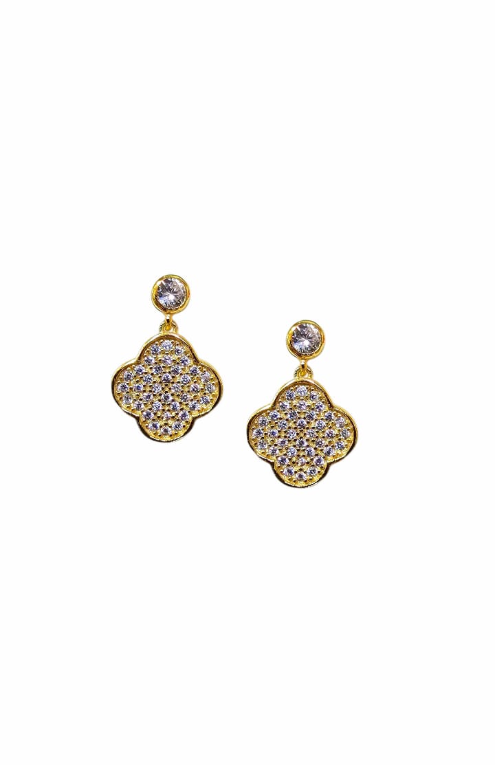 EARRINGS SILVER/ CLOVER/ CUBIC ZIRCONIA - Image 2