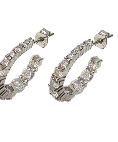 EARRINGS SILVER/ CUBIC ZIRCONIA