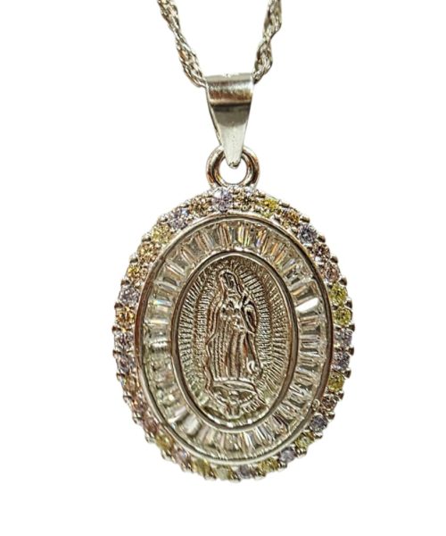 PENDANT SILVER/ CUBIC ZIRCONIA/ SAINT MARY