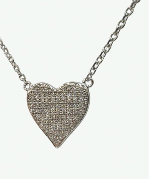 NECKLACE SILVER/ HEART/ CUBIC ZIRCONIA