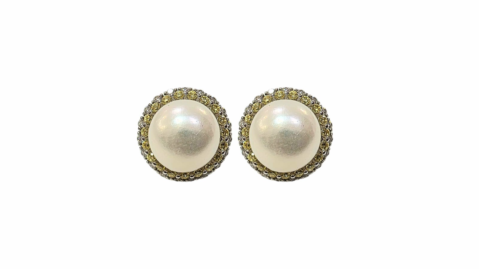 EARRINGS SILVER/ CULTURED PEARL/ CUBIC ZIRCONIA - Image 2