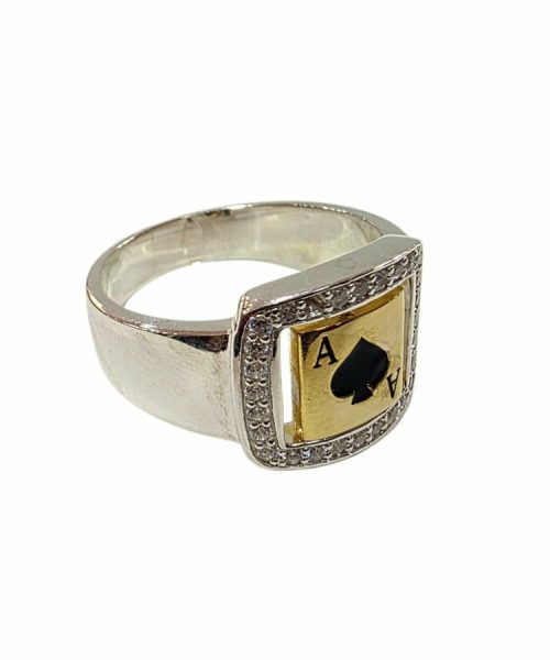 RING SILVER/ CASINO/ CUBIC ZIRCONIA