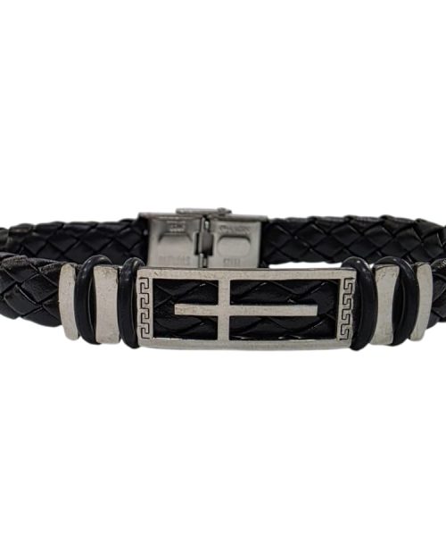 BRACELET STAINLESS STEEL/ LEATHER