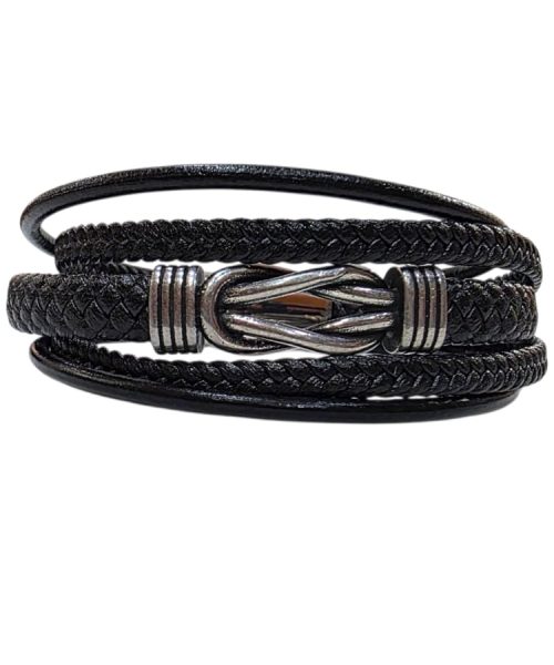 BRACELET STAINLESS STEEL/ LEATHER