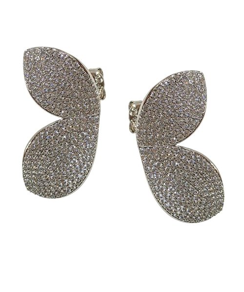 EARRINGS SILVER / FLOWER/ CUBIC ZIRCONIA