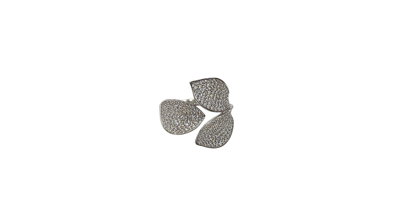 RING SILVER / FLOWER/ CUBIC ZIRCONIA - Image 2