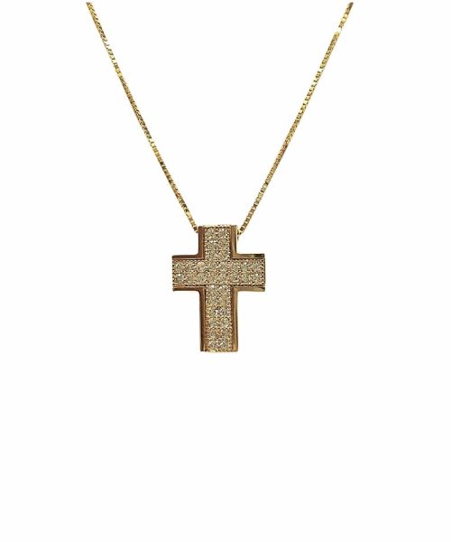 NECKLACE 18KT/ CROSS/ CUBIC ZIRCONIA