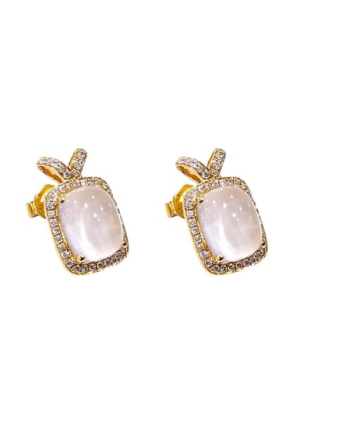 EARRINGS DIAM.0.18CT, 2.66CT R.GUARTZ