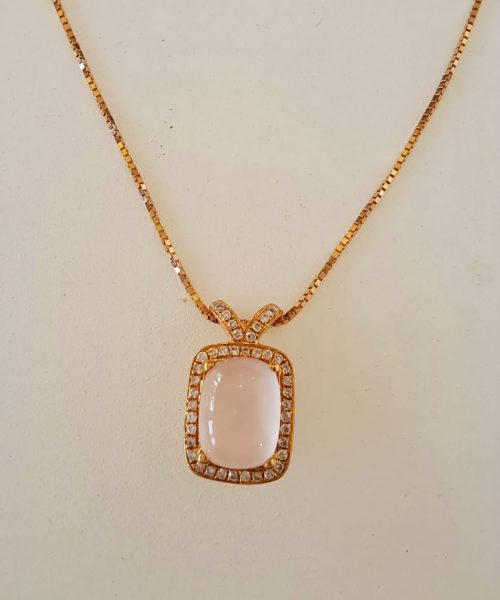 PENDANT 18KT/0.09CT VSG/1.31 R.QUARTZ