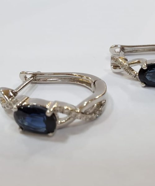 EARRINGS 18KT/0.08CT/1.00CT SAPPH