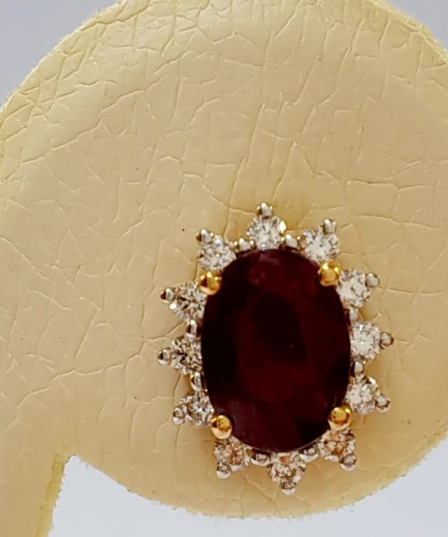 EARRINGS18KT/ 0.28CT VSG/1.62CT RUBY