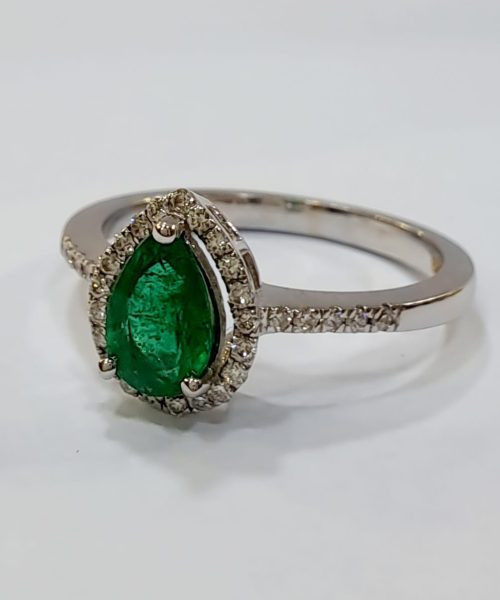 RING 18KT/0.17CT, VSG/0.62 CT EMERALD