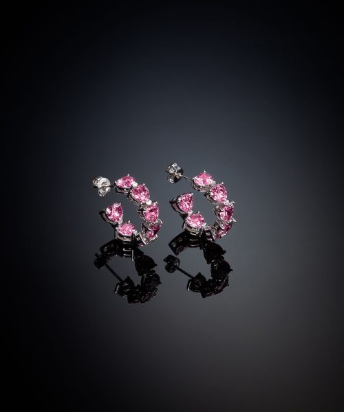 CHIARA FERRAGNI INFINITY LOVE J19AUV24 Silver Earrings With Pink Hearts
