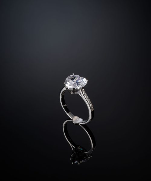 CHIARA FERRAGNI FIRST LOVE J19AVF010-No.16 Silver Ring With Clear Heart