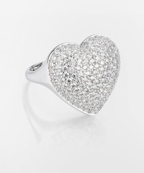 CHIARA FERRAGNI SILVER COLLECTION J19AXD330-No.16 Silver Heart Ring With Stones