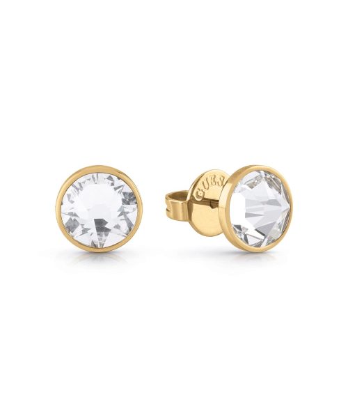 GUESS STEEL FRONTIERS JUME01343JWYGT/U Gold Earrings With Clear Stone